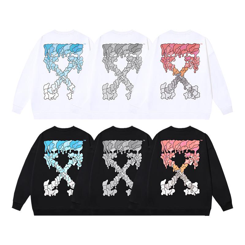 1238 Off-White 2026 Herbst/Winter Neu OW Geschmolzenes Pfeilmuster Herren und Damen Rundhals Hoodie