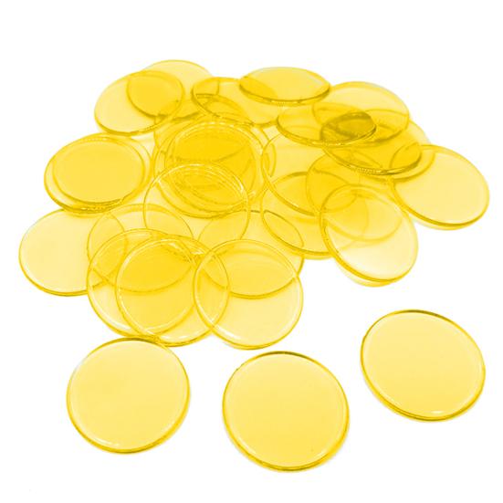 100Pcs 19mm Bingo Chips Transparent Color Counting Math Game Counters Markers