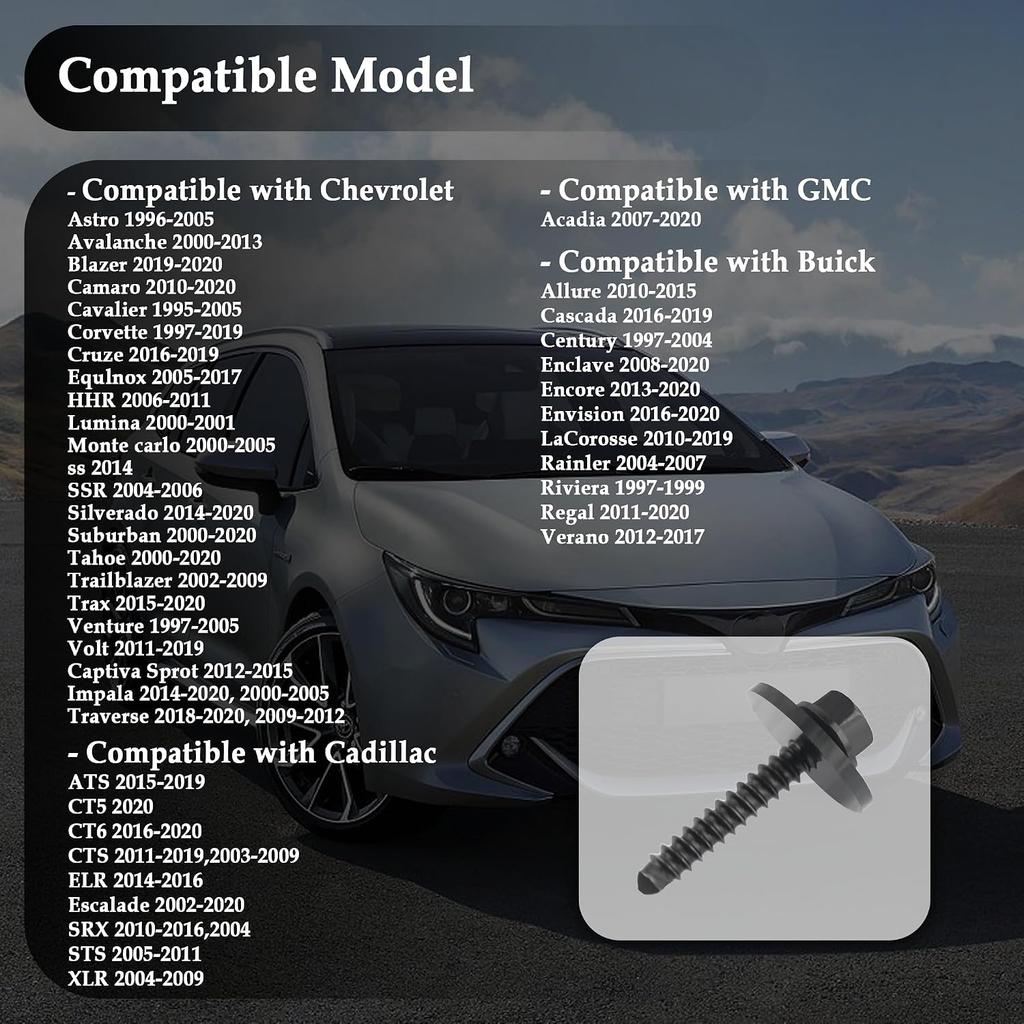 20PCS Car Wheel Well Liners Replacement OEM#11570498,Multi-Purpose Car M4 Fender Liner Screws & Bolts for Various Parts,Universal Bumper Cover Fender