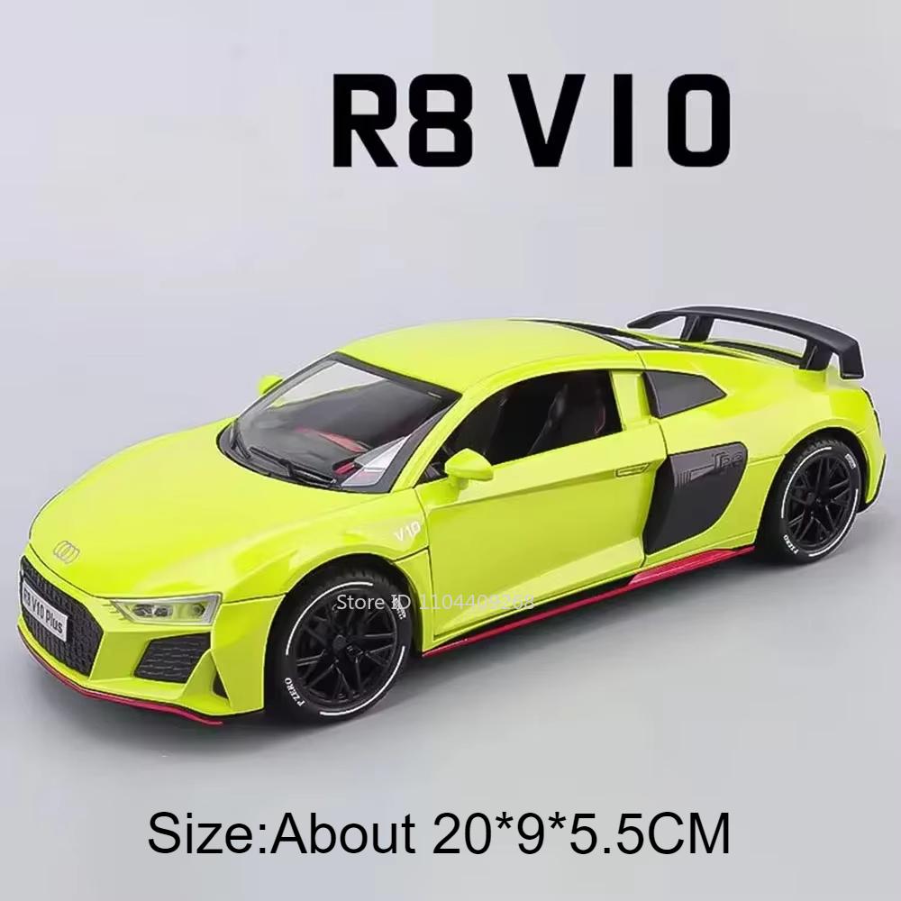 

1:24 RS6 R8 V10 Plus Модель спортивного автомобіля Іграшка Литий метал Імітація Звук Світло Моделі суперкарів Колекція Дитячі іграшки Подарунки