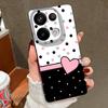Vintage Love Heart Print Case For Xiaomi 13T Pro Redmi Note 15 Pro 4G Redmi Note 14 13 Pro+ 5G Leather Texture Silicone Cover