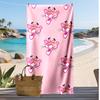 Pink Panther Aufdruck Schnelltrocknendes Strandtuch Super Saugfähig Weich Leichtes Badetuch für Pool Sommerreisen