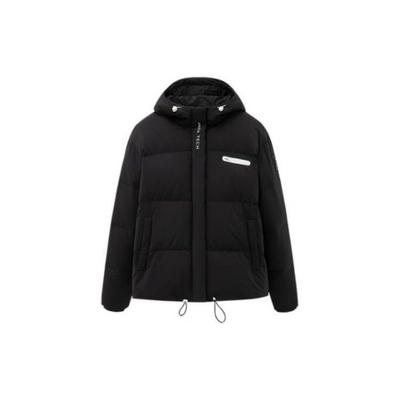 Veste doudoune zippée à capuche avec imprimé lettre pour femme vêtement d'extérieur Noir 162247919-4