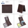 Men'S Leather Wallet Retro Rfid Cash Anti-Theft Brush Change Bit Folding Wallet Multi-Card Bit Wallet