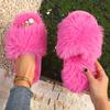 Fashion New Autumn Winter Women Fashion Faux Fur Slippers Solid Color Comfort Indoor Home Slippers Woman Lightweight Warm Fluffy Slides