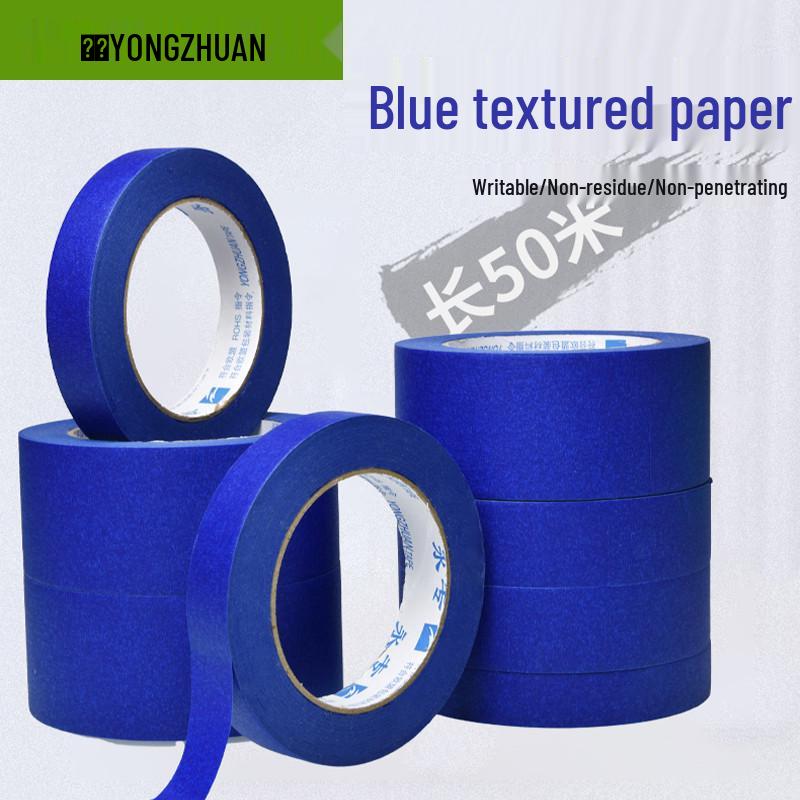Blue Crepe Paper Tape for DIY Crafts, Masking, Seam Filling & Art Color Separation