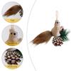 Realistic Foam Squirrel Hanging Ornament Christmas Tree Decor Woodland Animal Figurine with Faux Fur Tail Pine Cone Home Decor