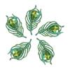 0pcs Feather-shaped Leaf Resin Accessories Flat Bottom Resin Drill Clothes Bag DIY Accessories