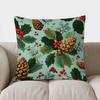 Christmas Poinsettia Pattern Throw Pillow Cover With Short Plush Print Living Room Sofa Decoration Cushion Cover Pillow Covers