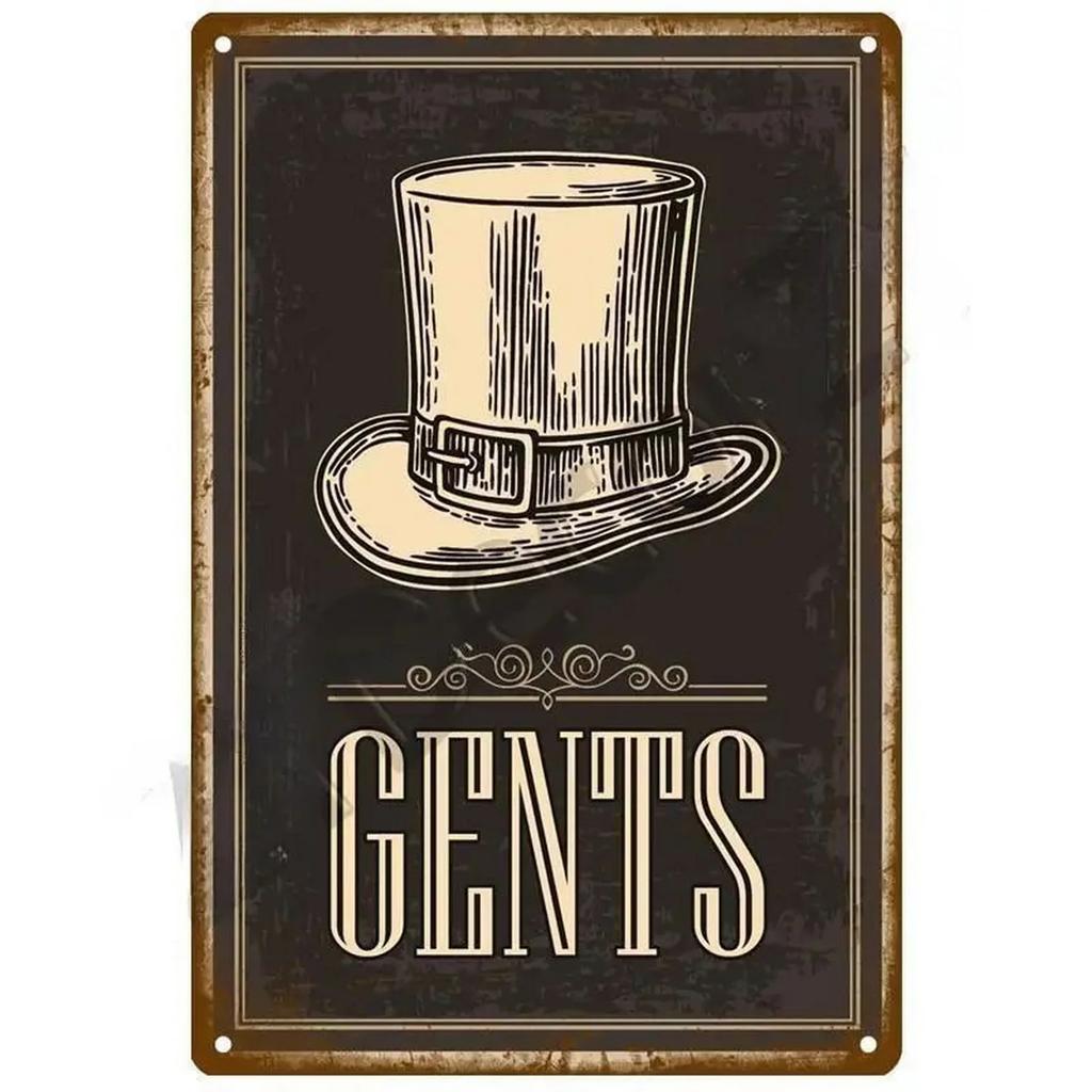 Metallplåtskyltar Tvättrum Toalett Väggdekoration Plakett Vintage Konstaffischer Järnmålning för Mancave Hem Café Klubb Bar
