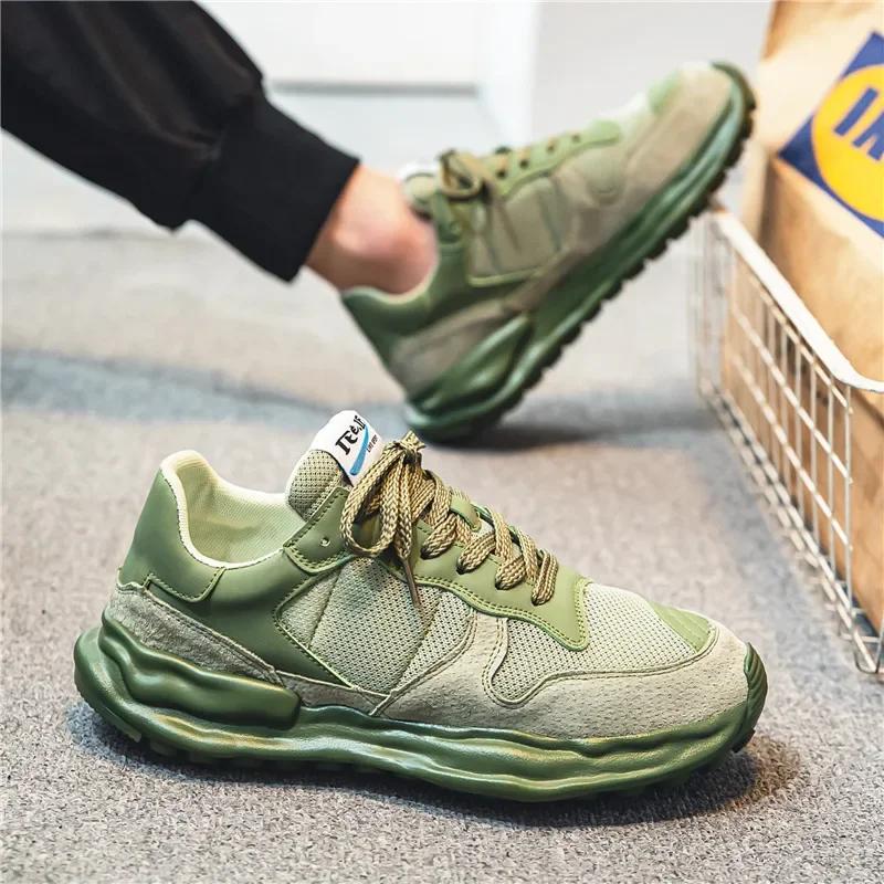 Vyriški tinkliniai platforminiai sportbačiai Kvėpuojantys vyriški batai Suvarstomi vyriški bėgimo batai Patogūs vyriški vulkanizuoti batai Zapatillas