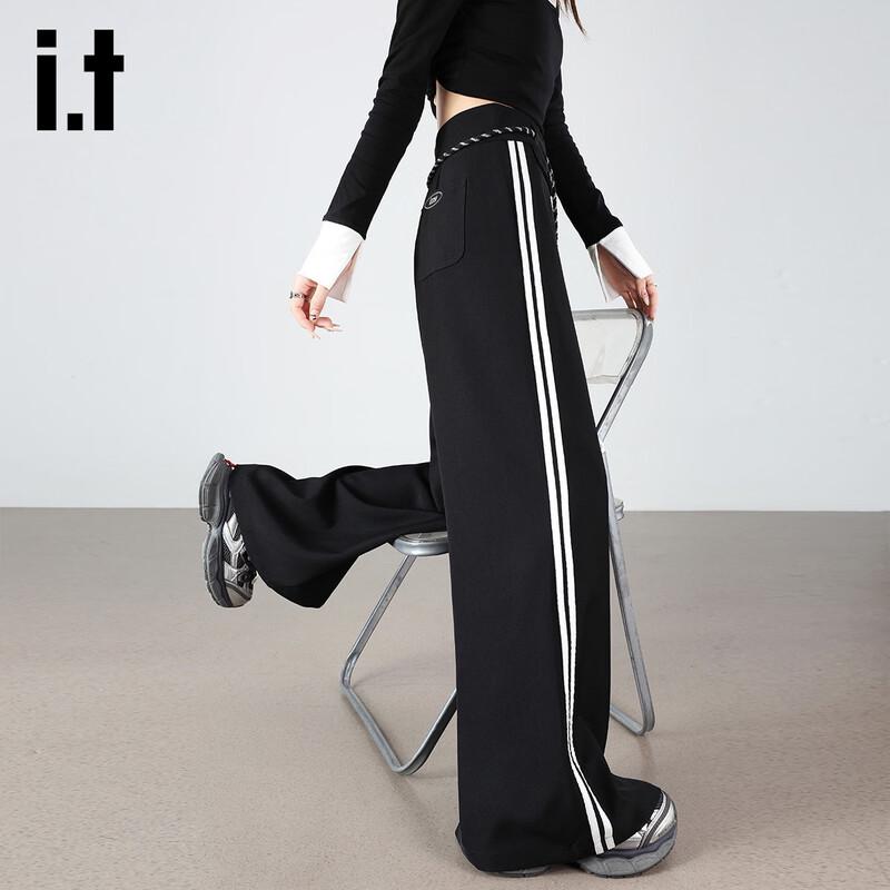 Izzue It Women's High-Waisted Wide-Leg Drawstring Casual Pants