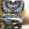 Platform Rottweiler Black Dog Print Car Front Glass Sunscreen Sunshade