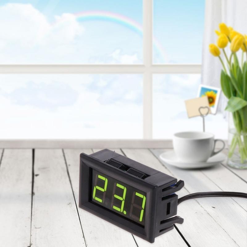 Upgraded Car Temperature Panel Meter Gauge -50~110 °c Digital LED Thermometer 5-12V Easy Connection for Industrial