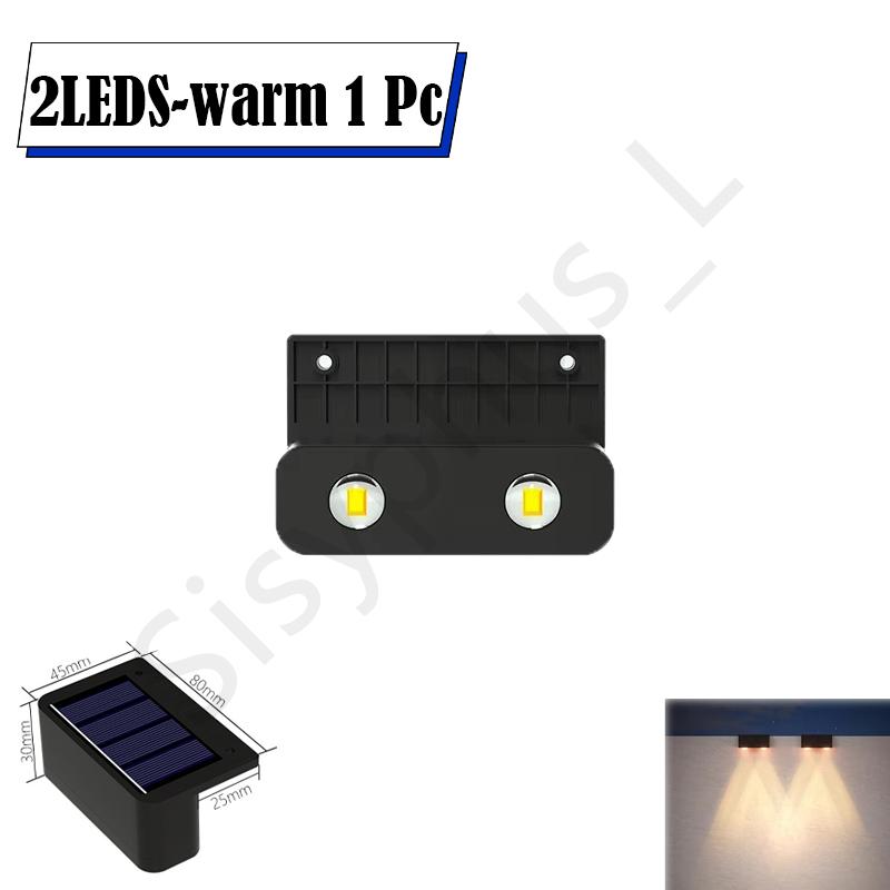 1/2/4Pcs Solar Wall Lamp Outdoor Waterproof Powered Light UP and Down Illuminate Home Garden Yard Decoration Outside Christmas