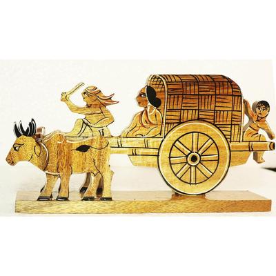Carro trainato da buoi Decorazione per la casa Artigianato in legno Prodotto Tavolo Parete Soprammobile Giocattolo Articolo da regalo 24 cm Trasparente 1 Pezzi