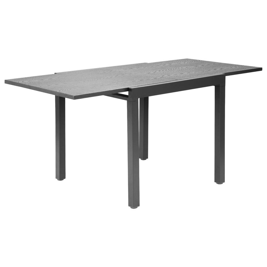Ausziehbarer Outdoor-Terrassen-Esstisch, 80-160cm Rechteckige Hinterhof-Bistro-Tische für 4-6, Aluminiumrahmen Metall Stahlleisten, Wetterfest Groß