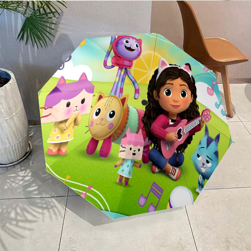 Colorful Friends Dollhouse Umbrella Folding Umbrella, Automatic Umbrella 8-Frame for Travel, Camping Use Gift for Halloween Christmas