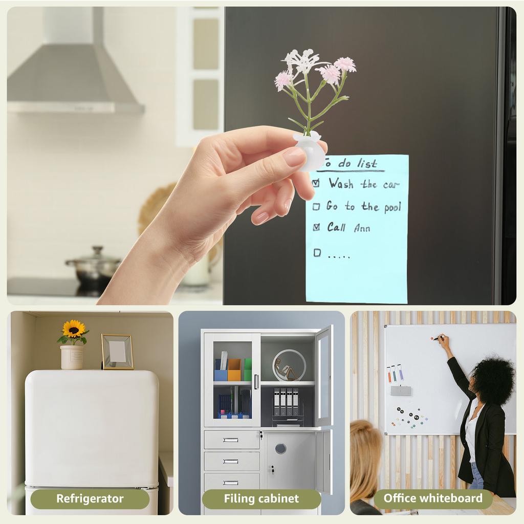 10 Stück Mini-Vase Kühlschrankmagnet Glas Keramik Vase Kühlschrankmagnet Ästhetische Magnete Knospen Pflanzenvasen für Büro und Heimdekoration