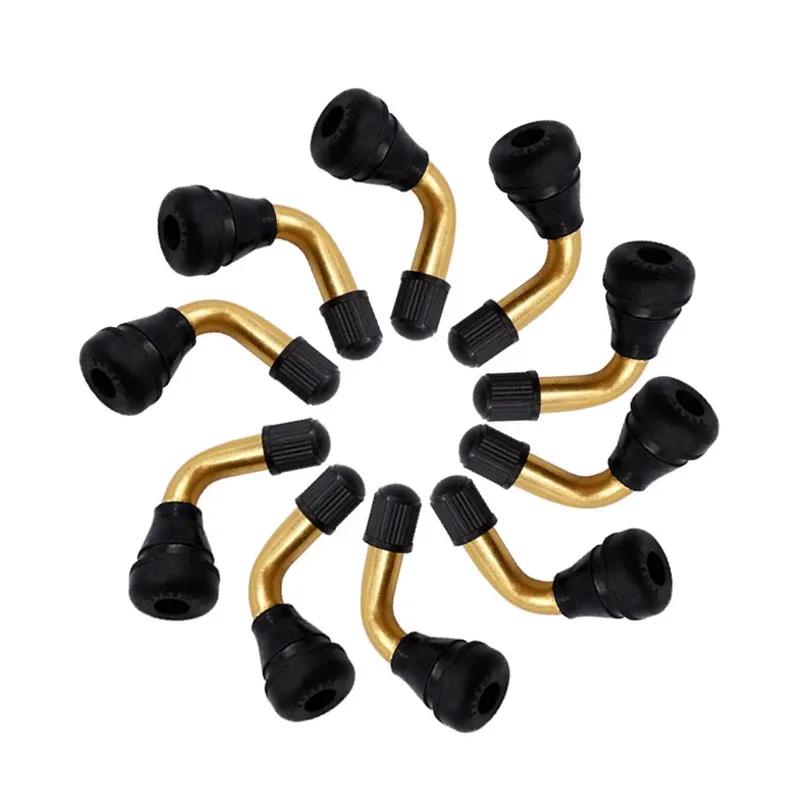 Car Tubeless Tyre Valve Copper Valve Elbow for Motorcycle Electric-bike Wheel Tubeless Tire Valve Stem Rubber Tire Nozzle Core