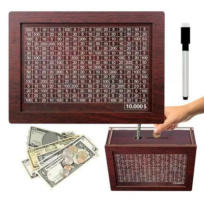 Salvadanaio in legno per bambini, regalo per risparmiare denaro, scatola per risparmiare denaro con contatore