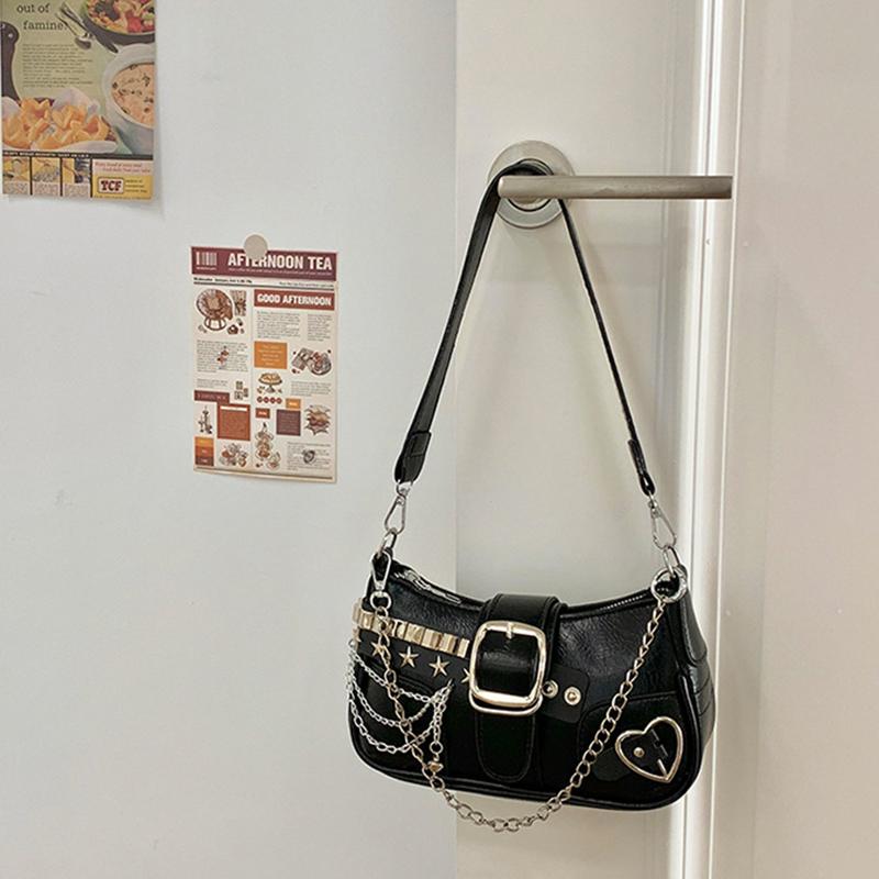 Yogodlns Nuova Borsa a Spalla di Nicchia con Texture Amore Catena a Farfalla Sottospalla Borsa a Spalla Diagonale da Moto per Ragazza Piccante per Donna