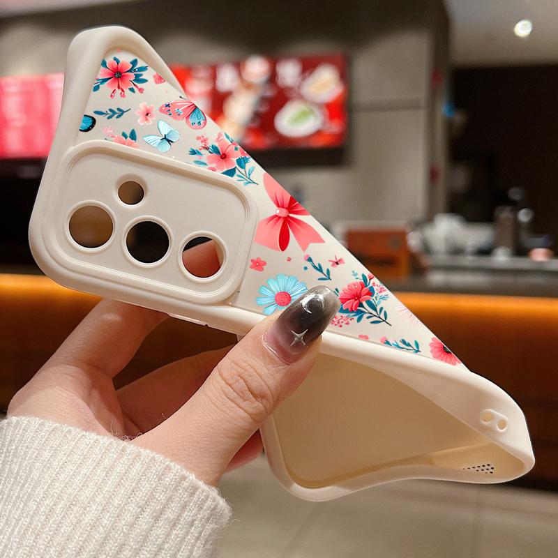 Butterfly Floral Pattern Anti-Fall Case For Samsung S25 Ultra S24 FE S23 S22 A56 A36 A26 A16 A15 A35 Matte Shockproof TPU Soft Phone Cover