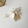 Diadema da Sposa Fiore in Argilla Ceramica Cristallo Perla Pettine per Capelli Spille Accessori Copricapo da Donna per Matrimonio Festa Idee Acconciature