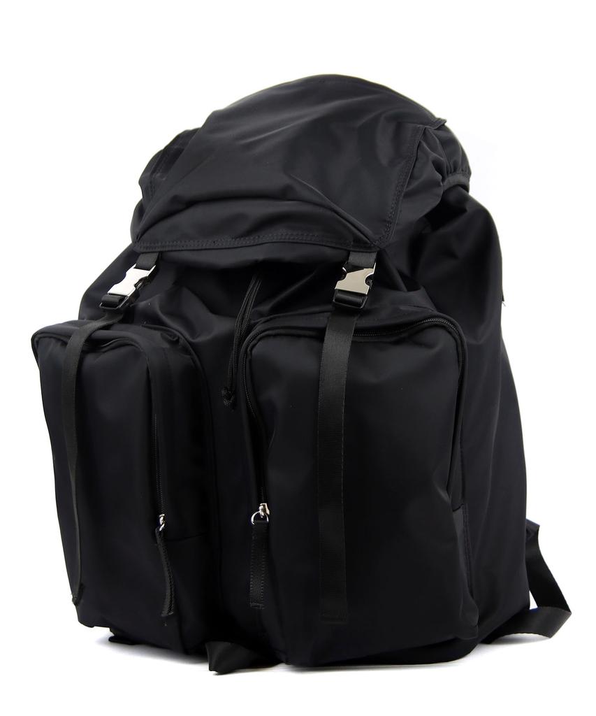 Bymoss Shiny 2-Pocket Nylon Backpack - Black