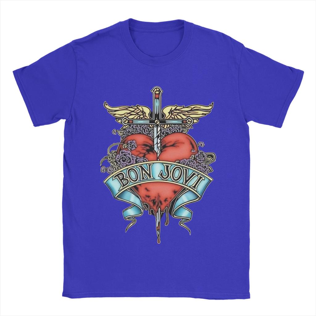 Men's Bon Jovi jon bon jovi  T Shirt  Cotton Tops Novelty Short Sleeve Round Collar Tee Shirt 6XL T-Shirt