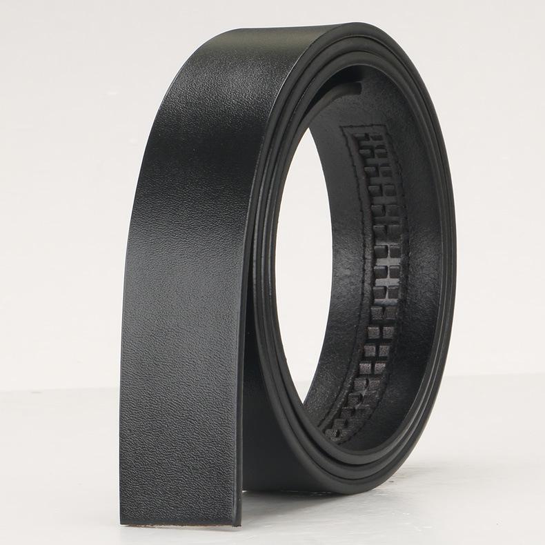 

3.5CM Double-Sided Two-Layer Vintage Cowhide Belt Strap - Men s Automatic Buckle, No Interlayer 110-130CM чёрный