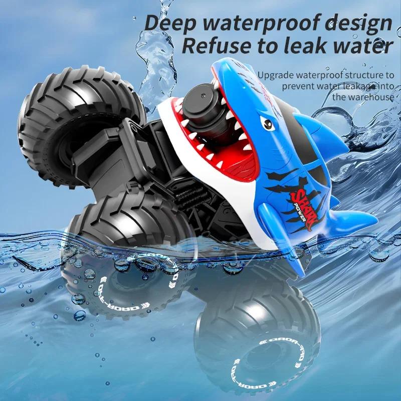 Amphibious RC Car Shark 2 In1 Electric Spray Water Gun 10M Long Range 2.4G Radio Control Offroad Buggy Vehicles Racing Cars Toy