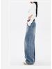 American Retro Silhouette Scimitar Jeans: Loose Wide-Leg Floor-Length Pants