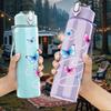 1PC Multiple Butterflies Floating Air Print 750ml Color Plastic Sports Water Bottle Leakproof Flip Straw Lid Suitable for Sports Office Home Use