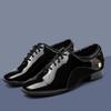 Men Latin Dance Shoes Anti Slip Square Social Ballroom Dancing Shoes Boy Practice Shoes Tango Genuine Leather Sneakers