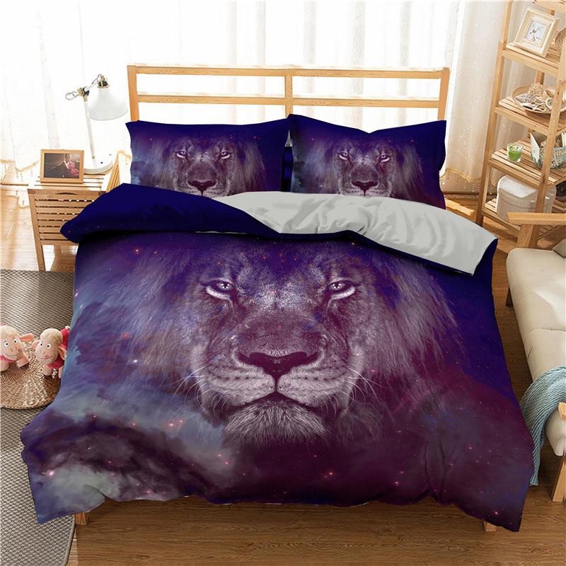3D Print Animal Beddings And Bed Sets,Lions,Tigers,Panda,Pet Dogs,Cartoon Duvet Cover, Single Comfortable Bedding Set,2 PCs,3PCs