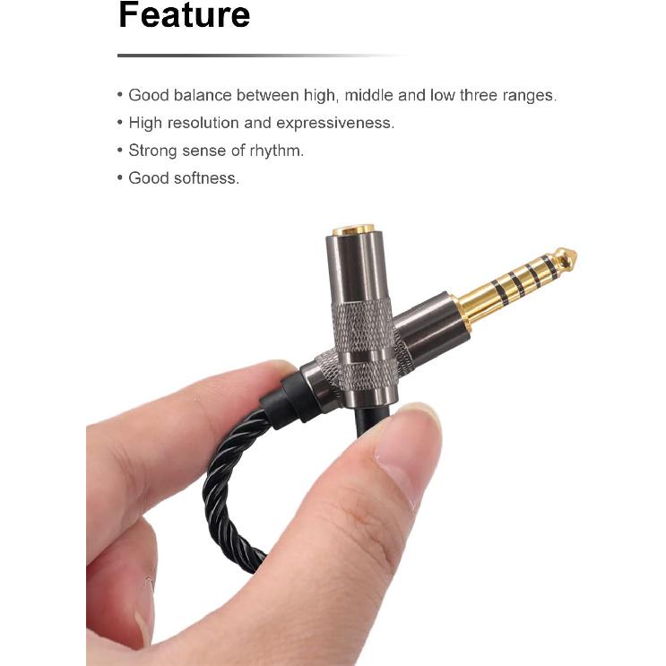 Okcsc Headphone Adapter 4.4mm Male To 3.5mm Female Adapter for 3.5mm Cable Connected To Balanced 4.4mm Player Device High Stereo Audio Converter OFC