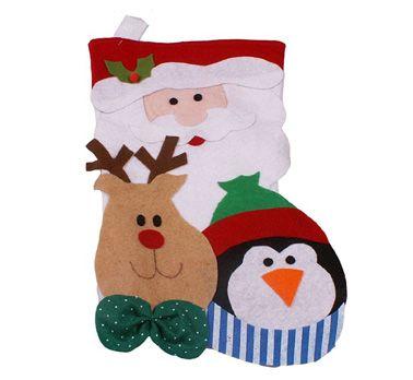 Christmas Stocking Santa Claus with Reindeer 1 Pc