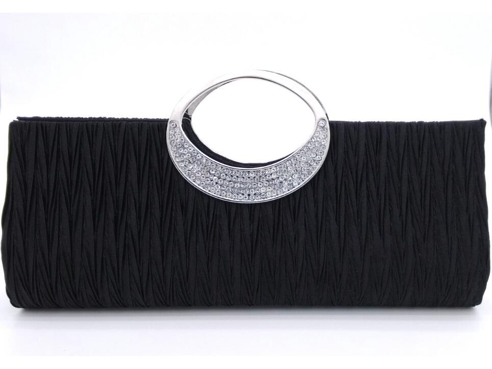 Classic Rhinestone Pleated Evening Bag for Women