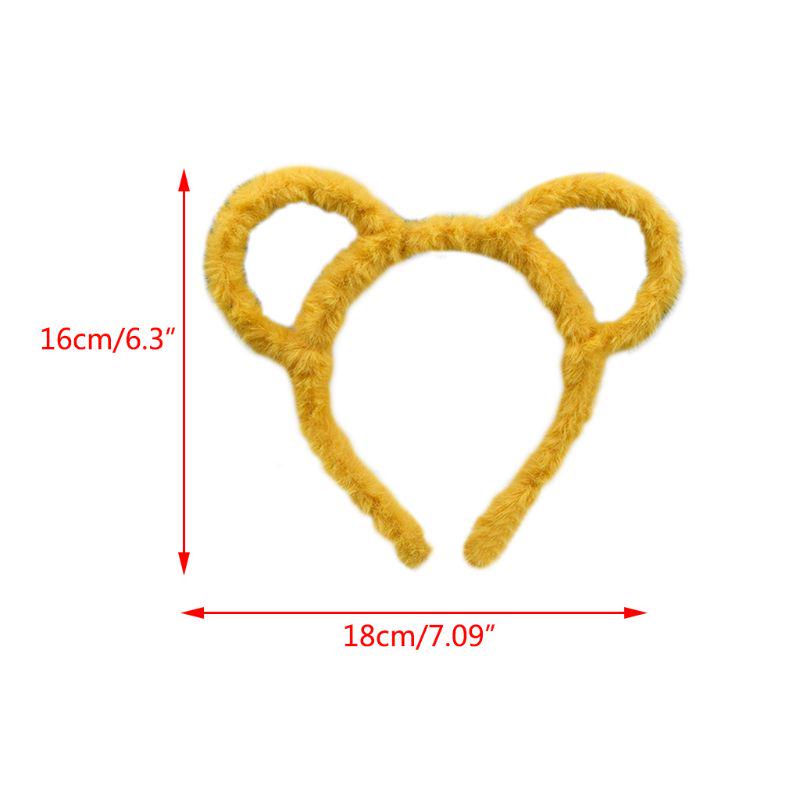 Soft Bear Ears Headbands Plush Mouse Hair Hoop for Washing Face Cartoon Animal Hairbands Halloween Costume Cosplay Headpiece