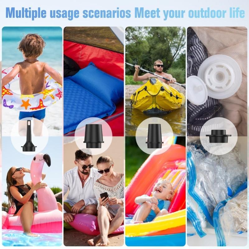 Compact USB Powered Air Pumps With 5 Nozzles Builtin LED Light Suitable For Inflatable Bed Pool Toy Airbeds Camping Gear