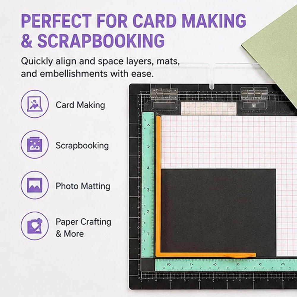 7 Pezzi Guide di Allineamento per Lavori di Carta Colorate Strumenti di Allineamento per Biglietti Forniture Artigianali