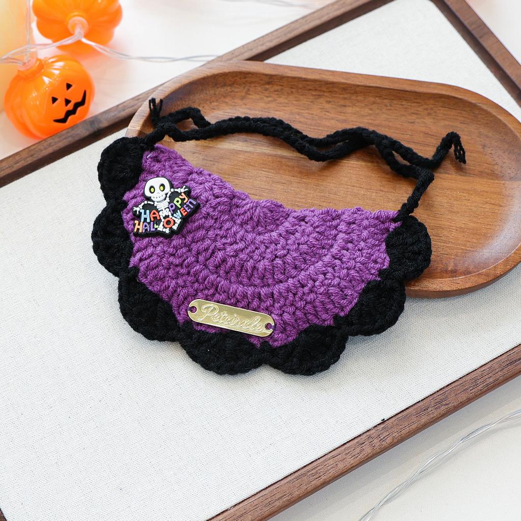 Pet Supplies Bib Hand Crocheted Snood Christmas Day Dog Cat Gold Label Saliva Towel Bib Collection