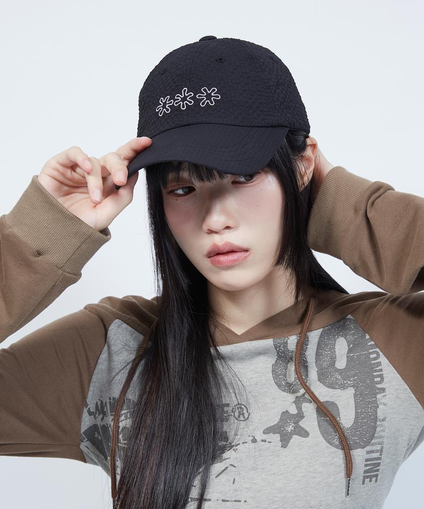 LMR Simple Motif Embroidered Light Ball Cap Black