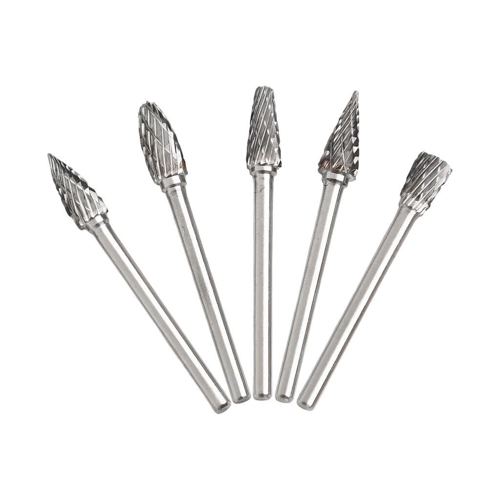 10pcs Rotary File Grinding Head Set Engraving Milling Cutter Head Tungsten Steel Double-Cut Grinding Heads Rotary Tools
