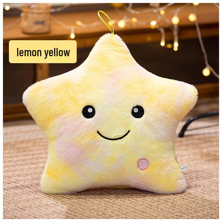 

Романтическая светящаяся разноцветная подушка-звезда - Плюшевое украшение и подарок на день рождения для девочки Large star 35*40cm/Heart 35*30cm without batteries