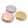 Portable Handheld Pocket Makeup Mirror Metal Stand-up Travel Compact Folding Double-Sided Small Mirror Double-Sided for Ladie