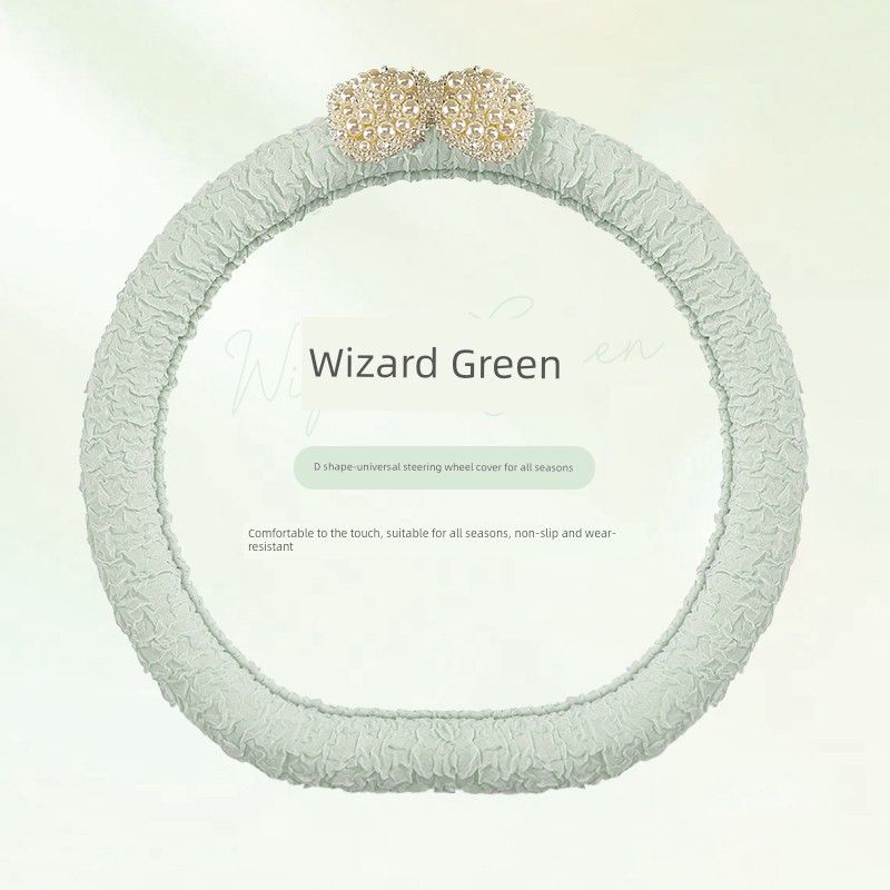 2025 New Arrival Pearl Car Steering Wheel Cover Universal Grip Cover Suitable for Four Seasons Women