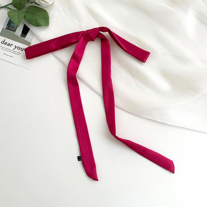 Silk Scarf, Long Strip, High-end Black Ribbon, Tie, Scarf, Neck Accessories, Matching Shirt, Thin and Narrow Strip, Tied Headband, Streamer.