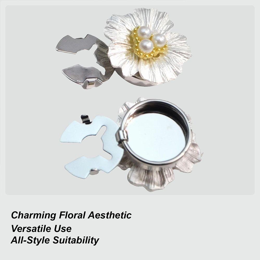 Rhinestone Perle Blomst Knappedeksel DIY Tilbehør Blomst Mansjettknapper for Menn Kvinner Klær